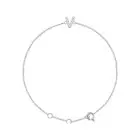 14k White Gold .05 CTW Natural Diamond Initial V 6-7" Bracelet Gift for Mother