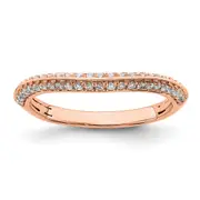 0.30ct. CZ Solid Real 14k Rose Polish Matching Wedding Wedding Band Ring