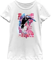 [Marvel] Girl's Spider-Man: Across the Spider-Verse Spider Gwen Colorful Poster T-Shirt - White - X Small
