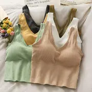 Wireless Push-Up Bra Top Gray - One Size