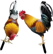 NOLITOY Pcs Acrylic Rooster Stake Garden Decorations Yard Art Outdoor Chick Statue for Patio