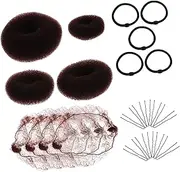 MOTHNUR 1 Set Ballet Bun Hair Nets with Hair Clips Bundle for Dancers Easy to Use Styling for Weddings and Everyday Wear