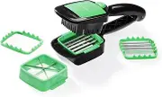 Genius Nicer Dicer Quick - Vegetable Slicer, Slicer, 5-Piece Set, Dice Cutter, Slice Cutter, Hand Cutter, Green