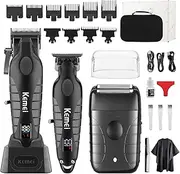 KEMEI Professional Hair Clippers for Men, Cordless Barber Clippers Set and Trimmers Kit, Rechargeable Electric Foil Shaver & Beard Trimmer, Men's Facial Grooming, Hair Cutting Tools, Gifts for Men