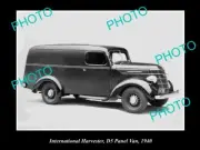 OLD POSTCARD SIZE PHOTO OF INTERNATIONAL HARVESTER D5 PANEL VAN c1940