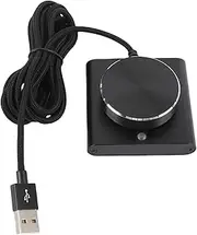USB Volume Control Knob Audio Adjuster with One-Key Mute Plug and Play Aluminum Alloy Multimedia Controller for PC Laptop Speaker Mobile Phone Tablet