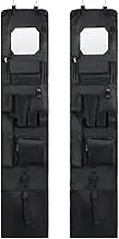 Woanger Police Style Hanging Closet 52 x 11 Inches Door Organizer Locker Shelf Hanging Locker Organizer with Mirror for Police Security Law Enforcement (Black, 2 Pcs)
