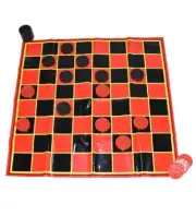 Way To Celebrate Checkers Game 20"x20" Mat 24 Checker Pieces In 2 Colors