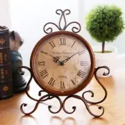 Retro Desk Clock Small Clocks for Shelf Vintage Gold Watch Man