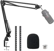 SUNMON SoloCast Boom arm for HyperX , Microphone Stand for HyperX SoloCast White – Mic arm Upgrade C Desk Clamp, 2 Cable Ties, Mic Cover Compatible with SoloCast by