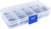 GANAZONO 600Pcs Fishing Hooks High Carbon Steel Octopus Hooks for Freshwater and Saltwater Fishing Strong Penetration Portable Storage Box