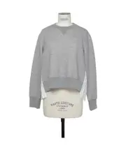 knife-pleats crew-neck sweatshirt 1,2,3 Gray