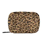 Leopard Pill Case 7-Day Travel Pill Organizer Box with Zipper Closure for Vit...
