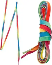 [UPKOCH] 1pair Gradient Flat Waxed Ice Hockey Laces for Youth Adult Sports Shoes Non- Comfortable Fit