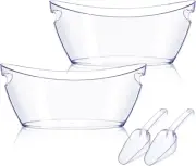 Ice Bucket 2 PCS, Acrylic Beverage Tub and 2 Scoops, Mimosa Bar Supplies, 5.5 L