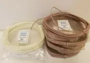 Lot of VTG 4mm Steel Wired Braid Braided Macrame Craft Cord Tan, White, & Ivory