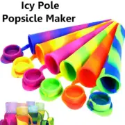 6PCS Silicone Ice Block Moulds Ice Cream Molds Icy Pole Jelly Pop Popsicle Maker