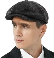 [KUJUHA] Wool Newsboy Cap for Men Flat Irish Cabbie Ivy Gatsby Newsboy Driving Hat Hunting Cap