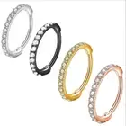 Surgical Steel Hinged Segment Sleeper 16g Hoop Ring CZ Ear Nose Lip Piercing 1PC