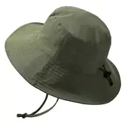 Waterproof Bucket Rain Hat for Men Women Wide Brim Sun One Size Army Green