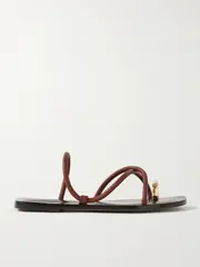 [Emme Parsons] Emme Parsons - Laurie Embellished Leather Sandals - Brown - IT35 IT 35 Brown