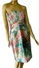 NWT VTG LORIS AZZARO MULTI-COLOR SILK STRAPLESS DRESS SIZE 44