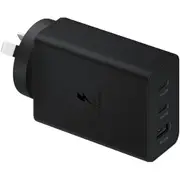 Samsung 65W PD Fast Charging Trio Wall Charger - Black, Three output (USB-C PD x [EP-T6530NBEGAU]