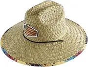 [TUREVIEW] Men's and Wowen's Lifeguard Straw Hat Wide Brim Beach Hat Sun Protection Outdoor Hat for Fishing Hiking