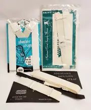 2 Packs New Sealed Vintage Lingerie Slip Bra Shoulder Straps Nylon Rayon Cotton