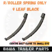 2 x 9 Leaf Rocker Springs 60mm Black Trailer Centre Bolt close to Small Eye