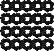 Didder 20 Pcs Black Velvet Hair Scrunchies, High Elasticity Soft Elastics Scrunchy Hair Ties for Women Girls, Cute Scrunchie Bobbles Ropes Hair Bands, Solid color Hair Accessories