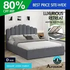 ALFORDSON Bed Frame Double Size Gas Lift Storage Base Wooden Grey MILTON
