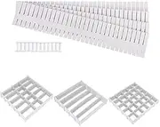 24 Pack Green Plastic Adjustable Drawer Organiser Dividers for Socks Underwear Office and School Organisation
