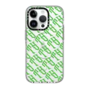 iPhone 14 Pro Clear Case MagSafe Compatible Tyson Yoshi - TY logo in Green