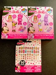 Disney Jr Minnie CraZArt Softee Dough Mold n Play 3D Figure Maker+Nail Stickers