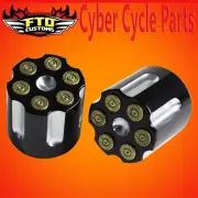 FTD Customs Bullet Black Contrast Front Axle Caps 2024 Harley Tri Glide