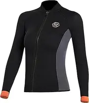 Wetsuit Jacket Neoprene Pants for Women Men 3 mm Wetsuit Top Wetsuit Jacket Keep Warm Long Sleeve Front Zip Neoprene Top for Diving Surfing Snorkelling Swimming Water Sports