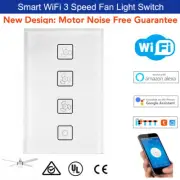 Smart WiFi 3 Speed Smart Fan Light Switch for Home Automation Alexa Voice Contro