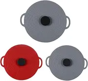 BEBEMOKO 3Pcs Silicone Container Lids Airtight Food Wrap Lids for Kitchen Utensils Reusable Food Grade Silicone Covers for Bowls Jars and Microwave Use
