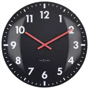 NeXtime Duomo Glass Analogue 50cm Hanging Wall Clock Decor Silent Sweep Black