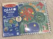 Melissa & Doug Wooden Gear Puzzle 18pcs-Underwater Octopus Seahorse Sealed