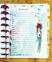 Bucket List Two Sided Dashboard Insert for use with the Classic HAPPY Planner-