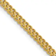 14K Yellow Gold 18 Inch 2.2mm Semi-Solid Franco With Lobster Clasp Chain