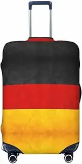 [CADREWY] Germany Flag Print Travel Suitcase Cover Luggage Protector with Elastic Anti Scratch for Carry On, Black, Small