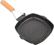 BESPORTBLE 3pcs Convenient Handle Frying Pan Steel Pan for Eggs and Steak Non-Stick Conduction Daily Use