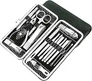 Nail Clippers Nail kit Manicure Set, 19/10/7Pcs Stainless Steel Professional Scissor Travel Suit with Box Toe Trimmer Manicure Cutter Kit Nail Tools(16pcs Upgrade Green)
