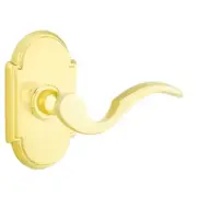 Emtek Cortina Door Lever Passage Set #8 Rosette Polished Brass