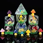 D&D Resin Mushrooms Dice Set, Polyhedral DND Dice Colored Mushrooms Inclusion Dice for Dungeons and Dragons MTG RPG Board Games