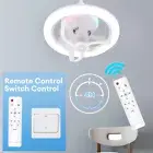 360 ° Swing Head Ceiling Fan Light E27 With Remote Control Adjustable LED Fan