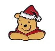 Winnie the pooh enamel pin - pooh with Christmas Hat - Free Au Post